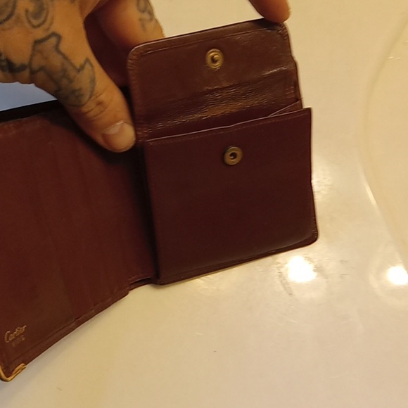 CARTIER Paris leather wallet.brown and gold.Vintage.amazing condition - Picture 6 of 7